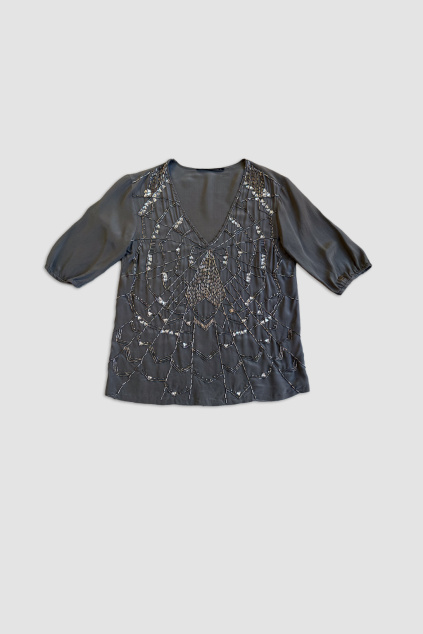 Hedvábný Top s Korálky