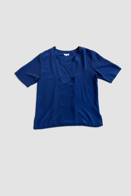 Modrá Hedvábná Halenka