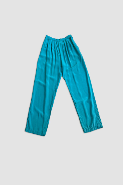 Modré Hedvábné Kalhoty