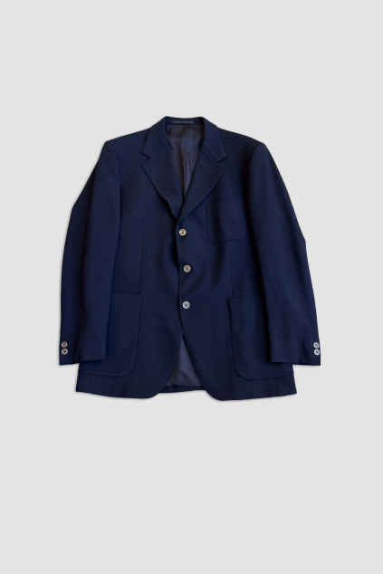 Tmavě Modré Vlněné Sako