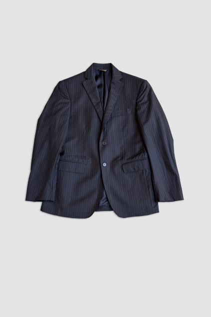 Tmavě Modré Vlněné Sako