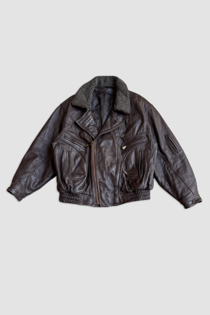 Hnědá Kožená Bunda