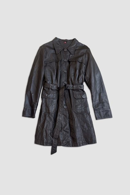 Hnědý Kožený Kabát