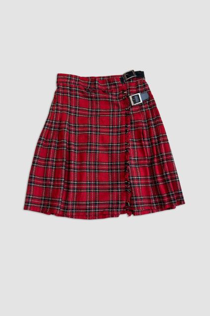 Červená Károvaná Sukně