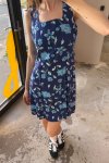 Modré Vzorované Šaty