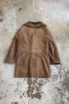 Hnědý Kožený Kabát s Kožíškem