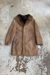 Hnědý Kožený Kabát s Kožíškem