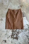 Hnědá Kožená Sukně