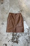 Hnědá Kožená Sukně