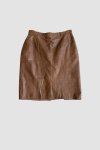 Hnědá Kožená Sukně
