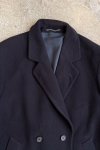 Tmavě Modrý Vlněný Kabát