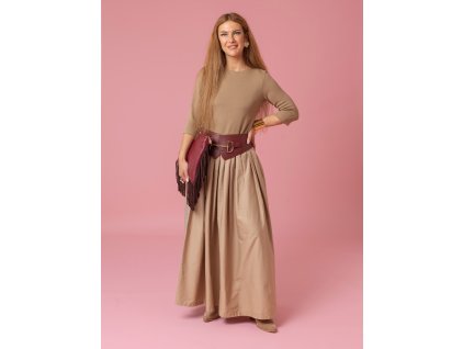 Šaty široký pásek - béžová