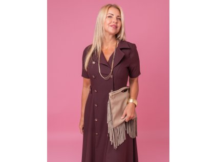 Šaty kr. rukáv - burgundy