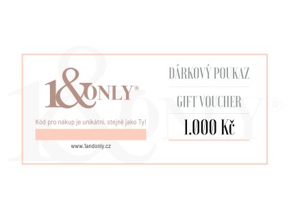 DL 110x220 mm 1andonly darkovy poukaz 2022 bez kodu 1000Kc
