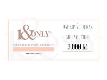 DL 110x220 mm 1andonly darkovy poukaz 2022 bez kodu 3000Kc