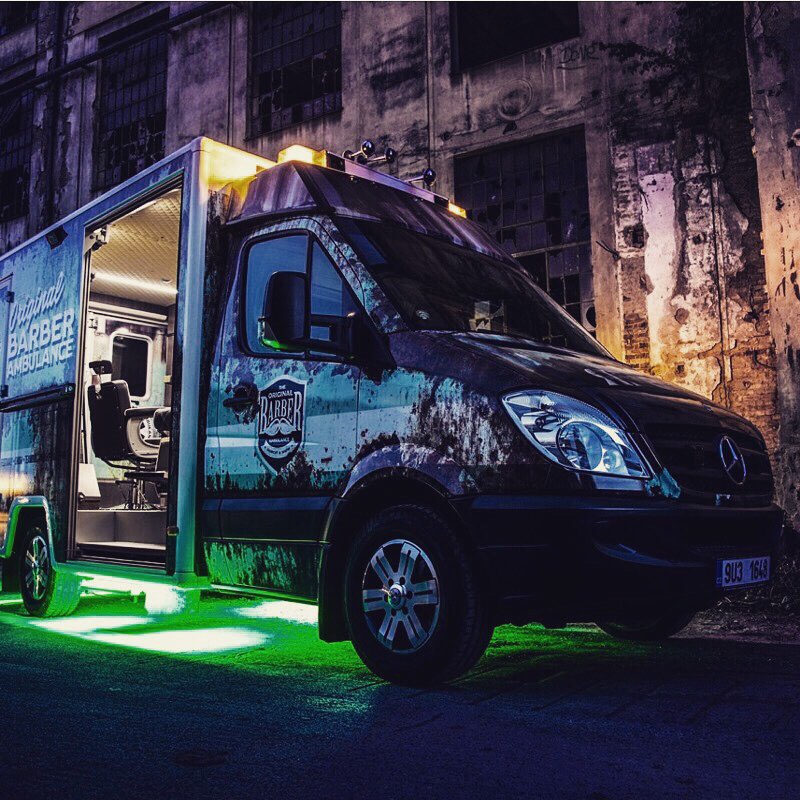 LED osvětlení mobilního Barbershopu