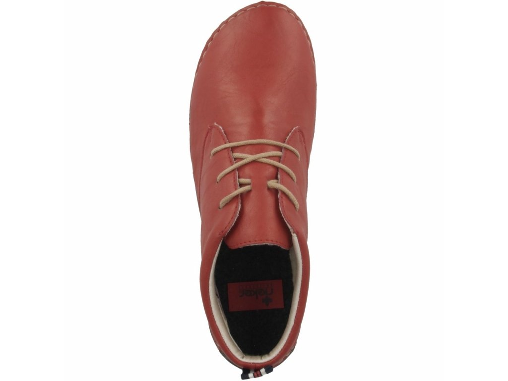 Dámská kožené kotníkové boty RIEKER 52522-33 červené - 1obuv