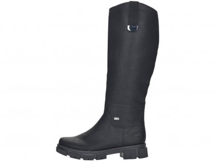 3384 16 damske kozacky na podpatku rieker tex y7190 00 cerne