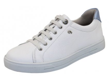 Dámské zdravotní kožené tenisky nízké PE/00211102-02 BRANCO/AZUL