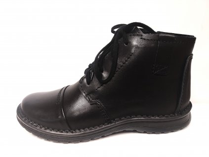 Pánská Kožená černá kotníková zdravotní obuv QUO VADIS