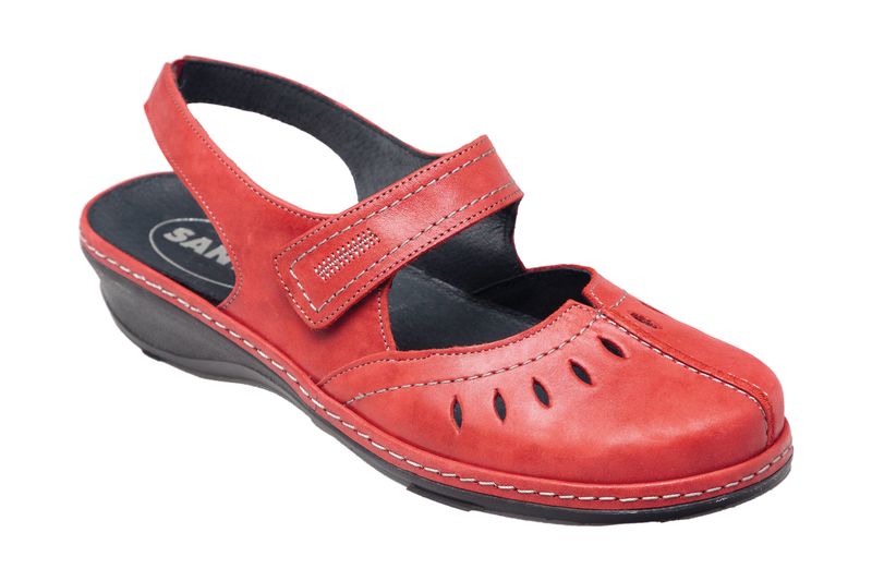 Dámské červené kožené sandály / baleríny SANTE CZ Tabulka dámských velikostí: 36