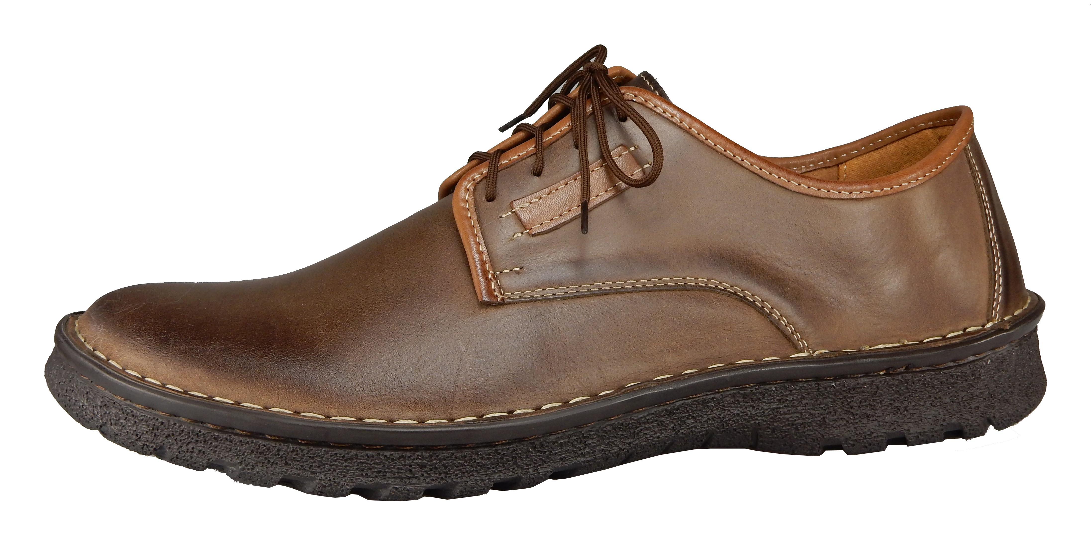 * Pánské hnědé kožené, zdravotně tvarované široké boty ORTO PLUS D00400 - 11 Tabulka pánských velikostí: 45
