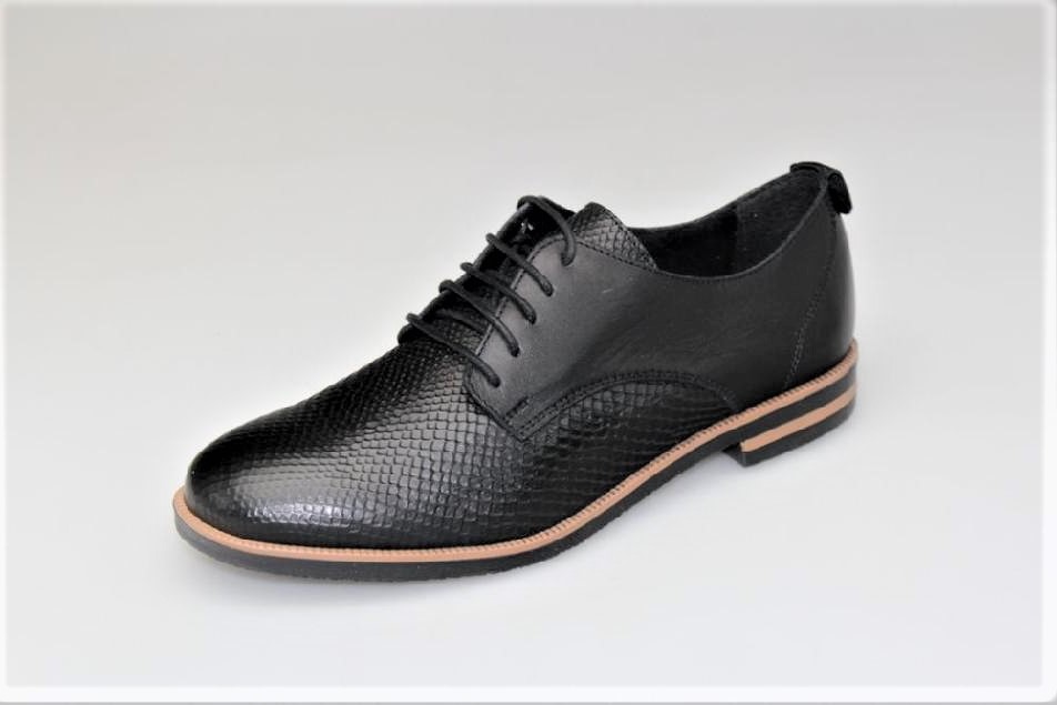 *Dámské kožené černé kotníkové boty na nízkém podpatku SANTÉ VF/00627 Tabulka dámských velikostí: 39