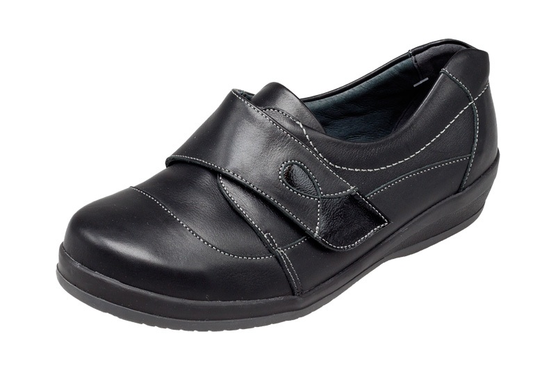 Dámské Kožené Zdravotní obuv Santé CS/004606 BLACK Tabulka dámských velikostí: 42