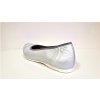 BALERÍNY, balerínky, baleriny - Stříbrné kožené baleríny mokasíny na nízkém klínku HUJO J3963