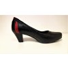 BARTON LODIČKY - Dámská černo /červená, kožená, značková lodička 6019