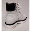 KOŽENÁ KOTNÍKOVÁ  obuv - Kožená zimní dámská kotníková obuv                   na podpatku se zipem a šněrováním  BARTON 11021 bílá