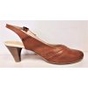 Kožené lodičky na podpatku plná špička prázdná pata HUJO J578