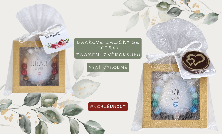 Prohlédněte si šperky Znamení zvěrokruhu v krásných dárkových baleních, která Vám nyní nabízíme za cenu samotného náramku :)