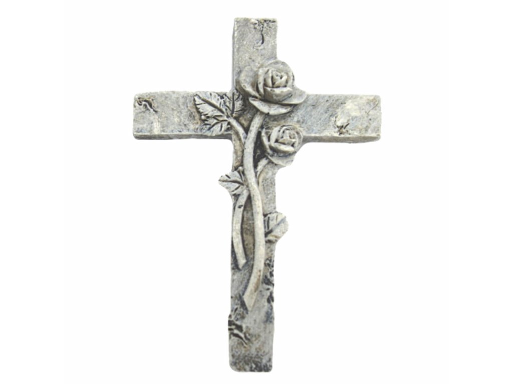 Smuteční křížek s růží ED123973