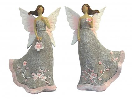 Anděl s květy na šatech - sada 2 ks ED182628