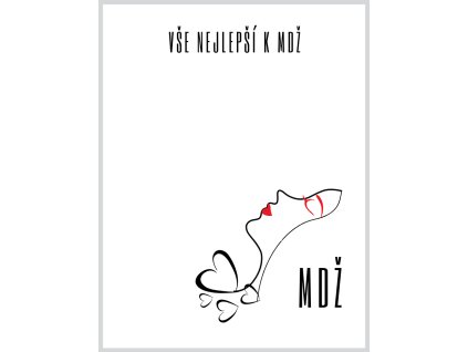 Dárková přací kartička 6,4x8,3 cm 2DPK004 MDŽ