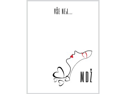 Dárková přací kartička 6,4x8,3 cm 2DPK006 MDŽ