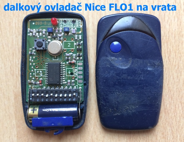 Potřeboval bych nový dálkový ovladač na vrata. Myslím, že je s pevným kodem. Po rozdělání je vidět 10 malých přepínačů. Vzhled je jako NICE FLO2 pouze s jedním tlačítkem