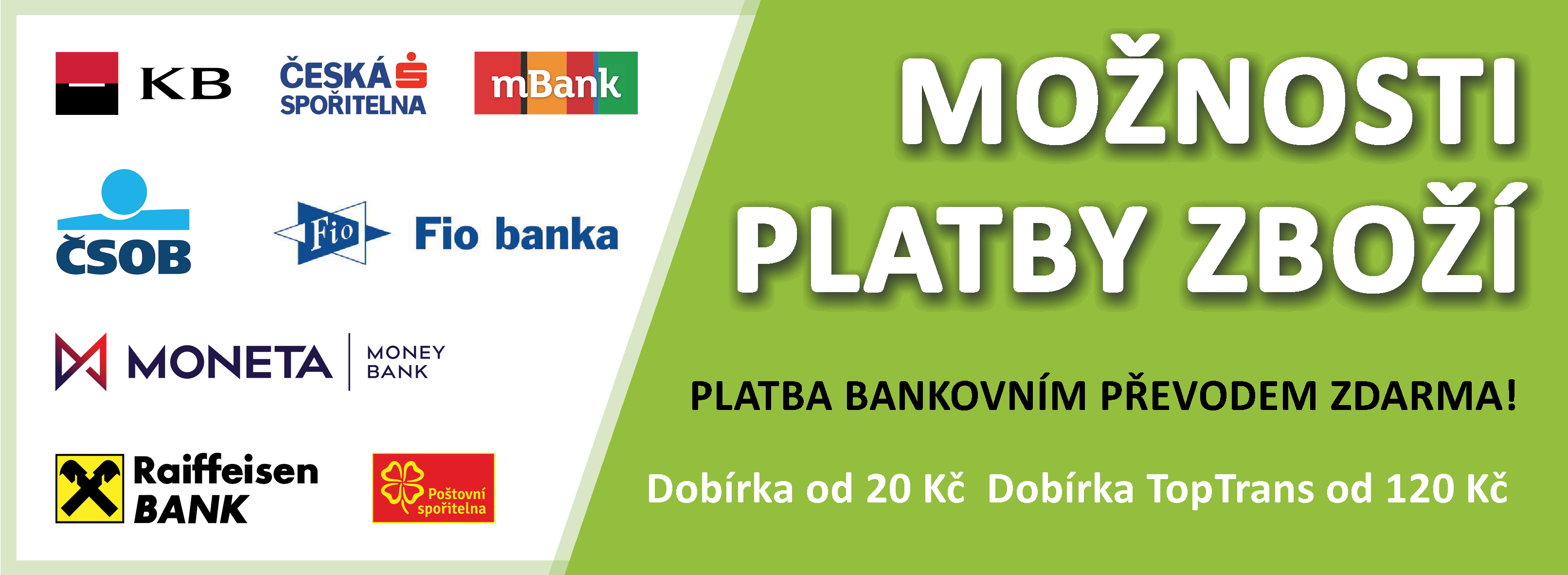 1pohony.cz - možnosti platby zboží