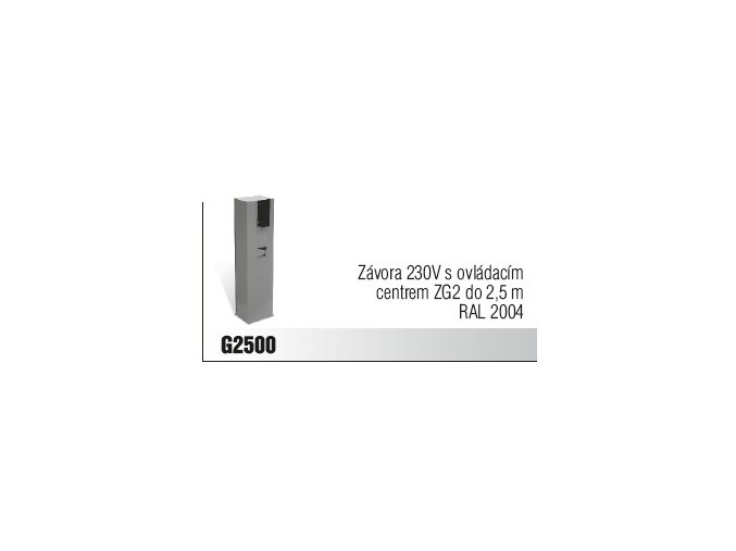 Závora 230V s ovládacím centrem ZG2 do 2,5 m RAL 2004