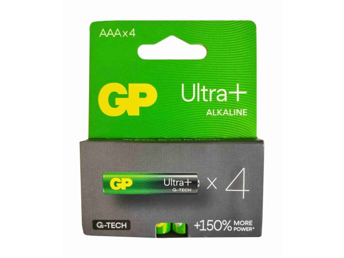 4 ks alkalické baterie GP ULTRA PLUS, Alkaline, LR03, 1,5 V , velikost AAA