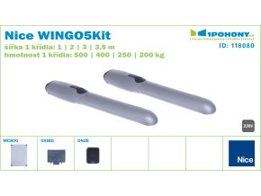 Nice Wingo5kit je mini sada pohonů pro 2 křídlou bránu