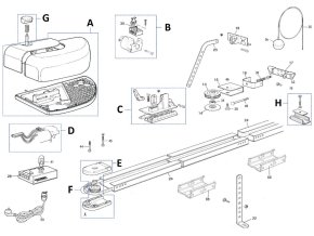 Seznam náhradních dílů pro pohon garážových vrat Mhouse GD1N