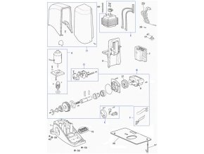 Seznam náhradních dílů pro pohon posuvné brány Mhouse SL10