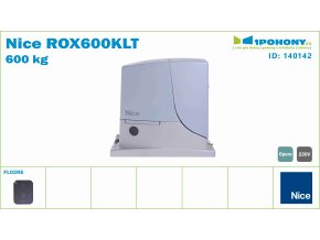 Nice ROX600KLT pohon posuvné brány do 600 Kg na 230V s dálkovým ovládáním