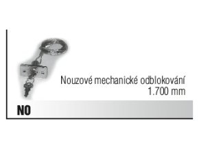 Nouzové mechanické odblokování 1.700 mm