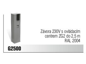 Závora 230V s ovládacím centrem ZG2 do 2,5 m RAL 2004