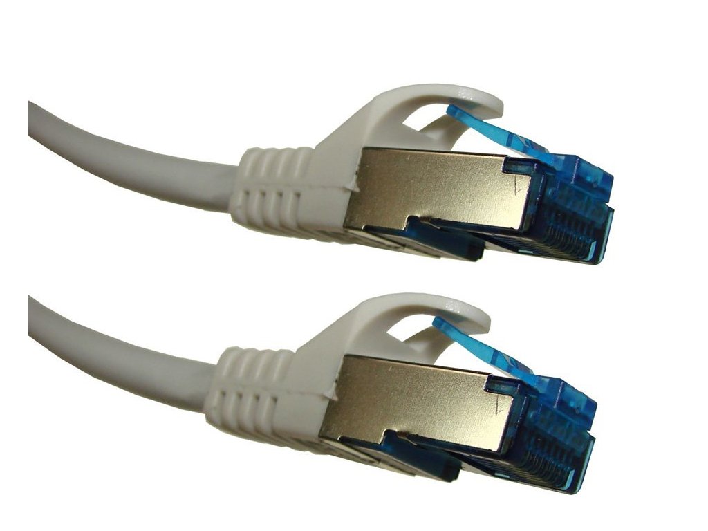 UTP Patch Kabel RJ45 SFTP6A 0,5m Cu 1:1 LSZH Šedý – 24365.cz