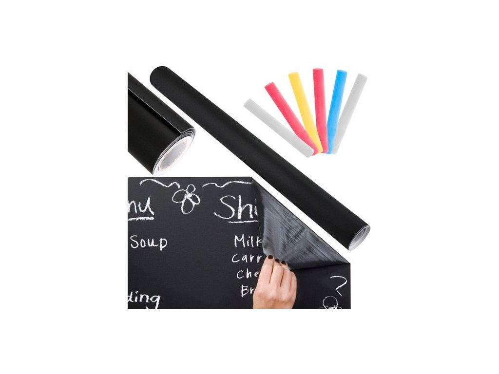 Samolepící papírová tabule + křídy Malatec 1086 – 24365.cz