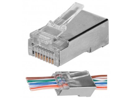 Konektor NEKU FTP CAT5 RJ45 8P8C, stíněný, průchozí – 24365.cz